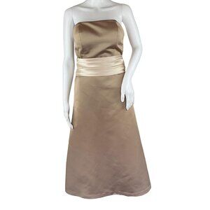 Bill Levkoff Women’s Bridesmaid Formal Dress Strapless Brown Pre-owned Sz 8